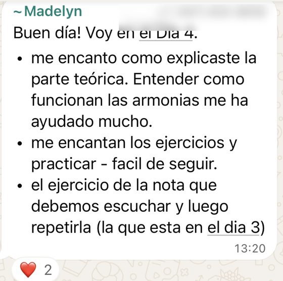 Mensaje de WhatsApp de Madelyn